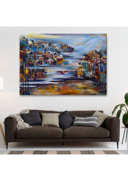 -Premier Kanvas Serileri- Volkan Eteğindeki Kasaba Duvar TABLOSU-1226 fiyatları