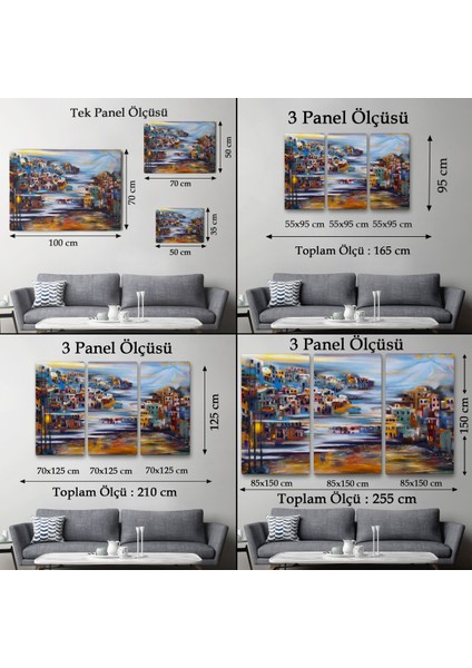 -Premier Kanvas Serileri- Volkan Eteğindeki Kasaba Duvar TABLOSU-1226