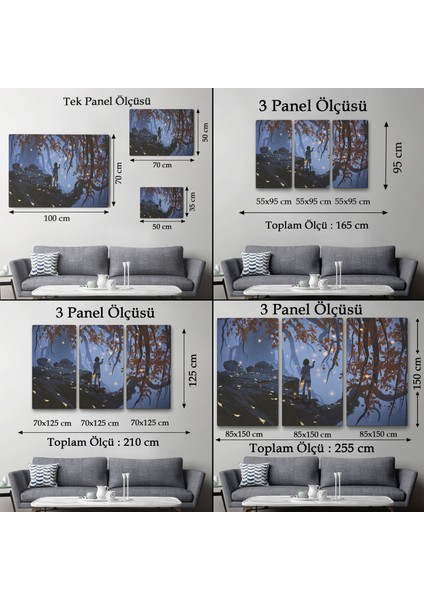 -Premier Kanvas Serileri- Ağaçlardan Düşen Parlak Yaprakları Toplayan Kadın TABLOSU-1243 indirimleri