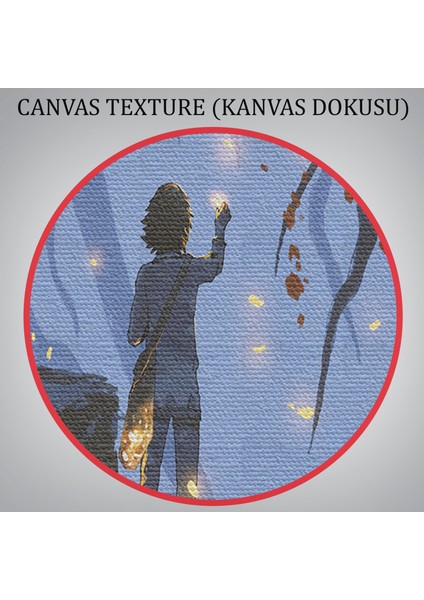 -Premier Kanvas Serileri- Ağaçlardan Düşen Parlak Yaprakları Toplayan Kadın TABLOSU-1243