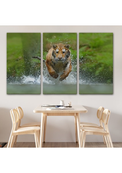 -Premier Kanvas Serileri- Koşan Kaplan Dekoratif Kanvas Tablo 1142 modelleri