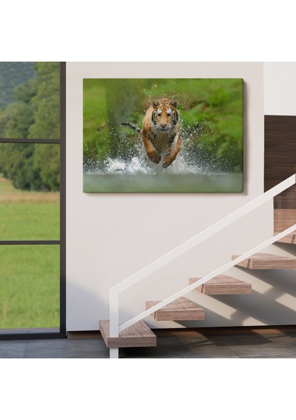 -Premier Kanvas Serileri- Koşan Kaplan Dekoratif Kanvas Tablo 1142 indirimleri