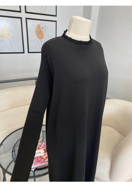 Siyah Triko Elbise modelleri