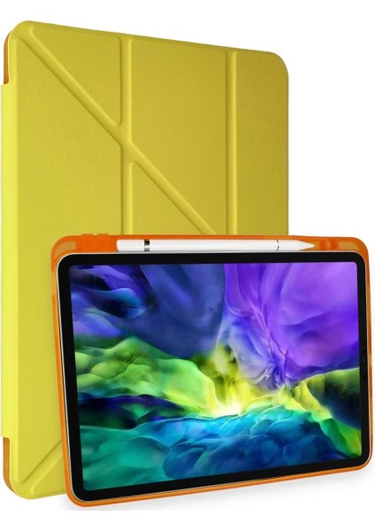 Litae Trend Bfs iPad Pro 11 (2018) Kılıf Kalemlikli Mars Tablet Kılıfı - Açık Sarı