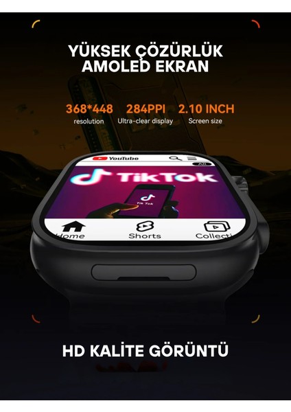Hw Ultra 3 Call Btk Sim Kartlı Kameralı Yapay Zeka Android Amoled Ekran Akıllı Saat fırsatları