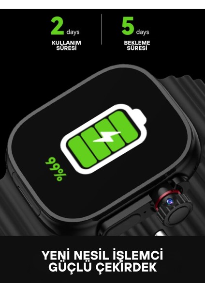 Hw Ultra 3 Call Btk Sim Kartlı Kameralı Yapay Zeka Android Amoled Ekran Akıllı Saat