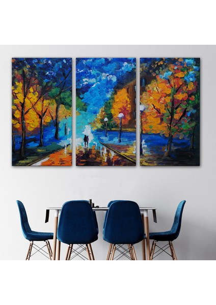 -Premier Kanvas Serileri- Gece Sokakta Yürüyen Sevgililer, Kanvas Duvar TABLOSU-1184 modelleri