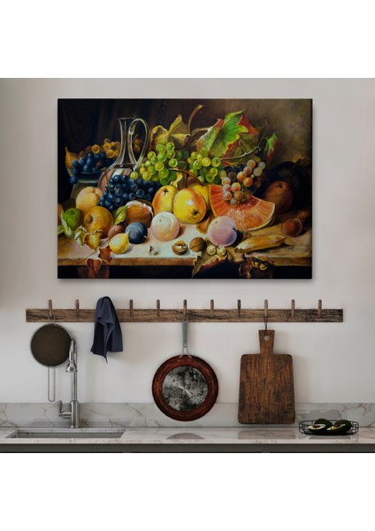 -Premier Kanvas Serileri- Masa Üstündaki Meyveler Yağlı Boya Görünümlü TABLO-1221 fiyatları