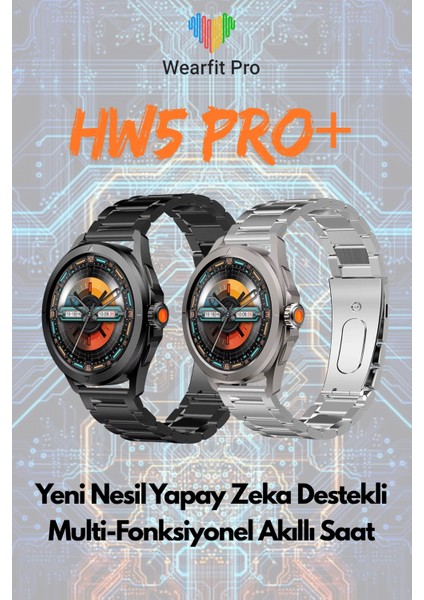 Hw5 Pro+ Yeni Nesil Yapay Zeka Destekli Multi-Fonksiyonel Yuvarlak Amoled Ekran Akıllı Saat