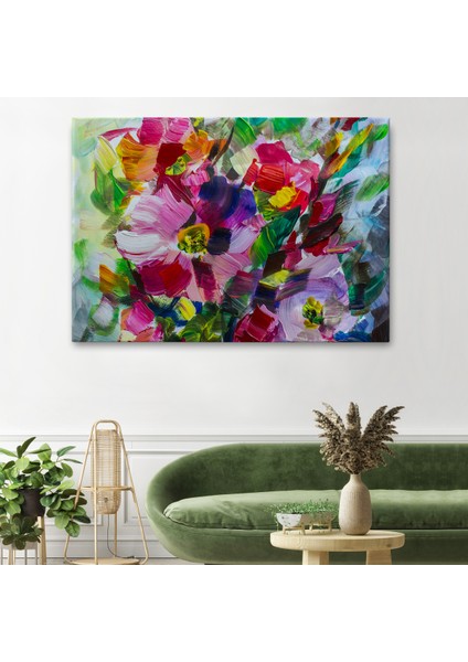 -Premier Kanvas Serileri- Renkli Çiçekler Yağlı Boya Görünümlü Kanvas TABLO-1217 fiyatları