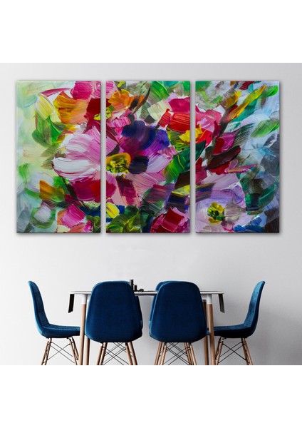-Premier Kanvas Serileri- Renkli Çiçekler Yağlı Boya Görünümlü Kanvas TABLO-1217 modelleri
