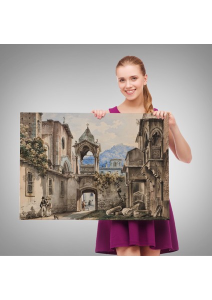 -Premier Kanvas Serileri- Eski Hollanda Şehir Manzarası Duvar TABLOSU-1222 fırsatları