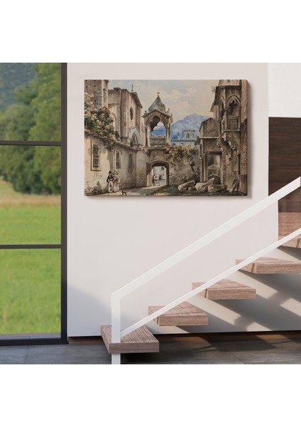 -Premier Kanvas Serileri- Eski Hollanda Şehir Manzarası Duvar TABLOSU-1222 indirimleri