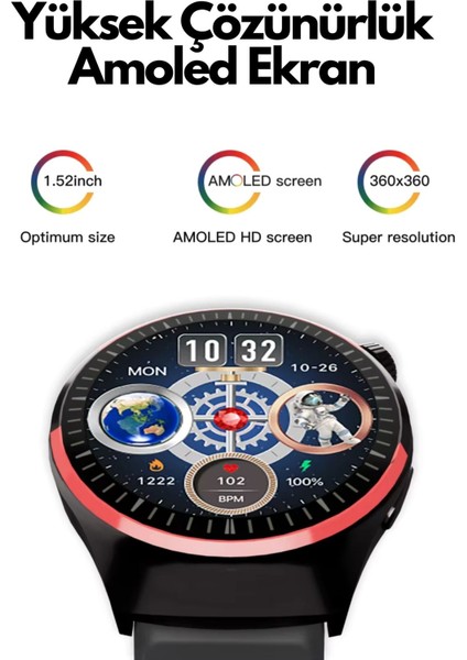 HW10 Pro 1.52 Inç 38 mm Yuvarlak Amoled Ekran Yapay Zeka Destekli Akıllı Saat indirimleri