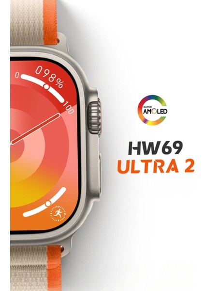 Wearfit HW69 Ultra 2 Akıllı Kol Saati Model:inç 49MM Amoled Ekran (Gri) fiyatları
