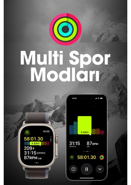 Wearfit HW69 Ultra 2 Akıllı Kol Saati Model:inç 49MM Amoled Ekran (Gri)
