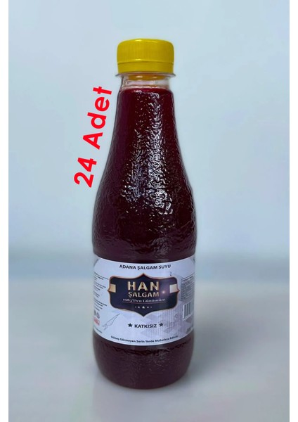 Şalgam Katkısız Adana Şalgamı Sade Acısız 330 ml (24 Adet)