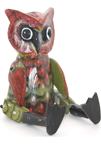 Figürü Baykuş Sallanan Ahşap