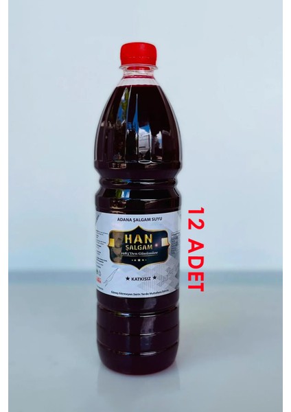 Şalgam Katkısız Adana Şalgamı Acılı 1 Lt (12 Adet)