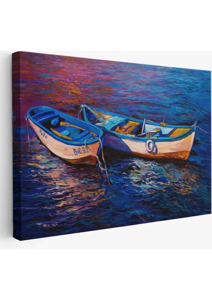 -Premier Kanvas Serileri- Balıkçı Tekneleri Kanvas Duvar TABLOSU-1191