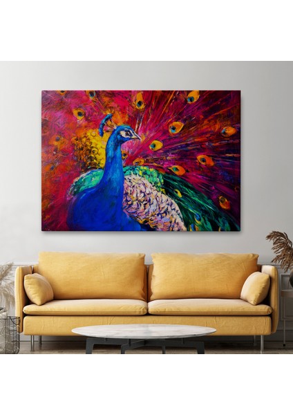 -Premier Kanvas Serileri- Çok Renkli Tavus Kuşu Modern Sanat Kanvas Duvar TABLOSU-1112 fiyatları
