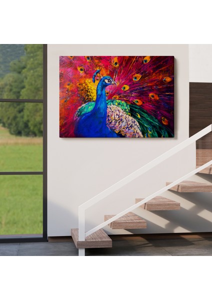 -Premier Kanvas Serileri- Çok Renkli Tavus Kuşu Modern Sanat Kanvas Duvar TABLOSU-1112 indirimleri