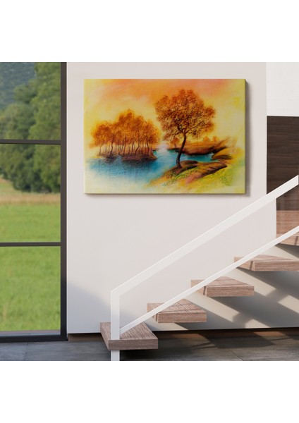 -Premier Kanvas Serileri- Yaz Mevsimi Manzaralı Kanvas Duvar TABLOSU-1181 indirimleri