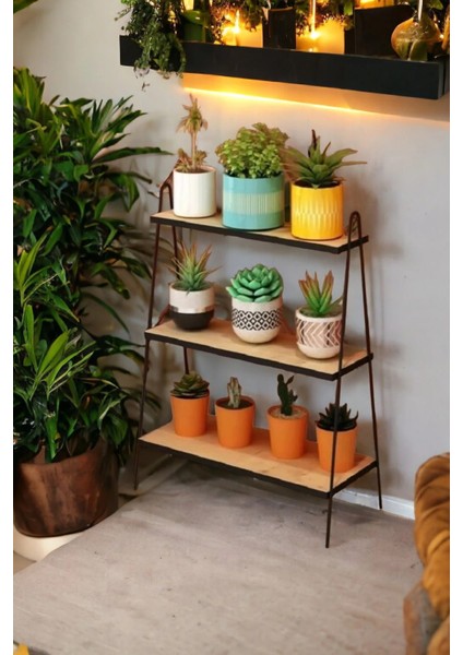 Üç Katlı Paslanmaz Ahşap Tabanlı Su Geçirmez Banyo Çiçeklik Salon Saksılık fırsatları