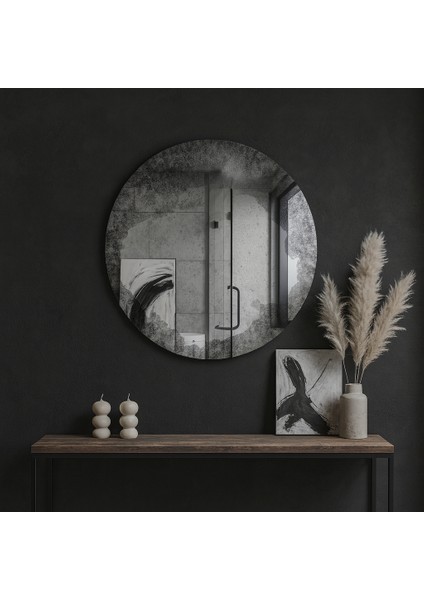 Antique Mist Dairesel Eskitme Duvar Aynası – Vintage Modern Dekoratif Ayna fiyatları
