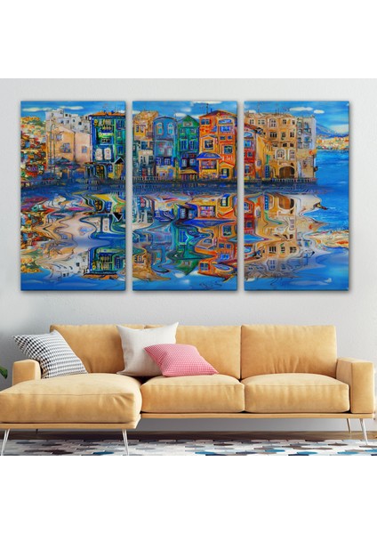 -Premier Kanvas Serileri- Amsterdam Hollada Şehir Yansıması Duvar TABLOSU-1208 modelleri