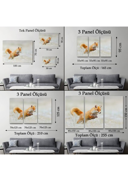 -Premier Kanvas Serileri- Tilki Dekoratif Kanvas Tablo 1165