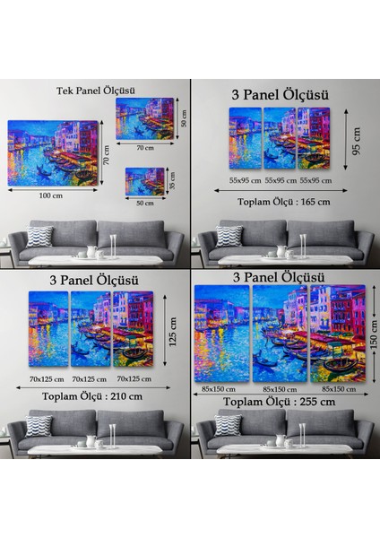 -Premier Kanvas Serileri- Rusya Neva Nehri Manzarası Duvar TABLOSU-1207