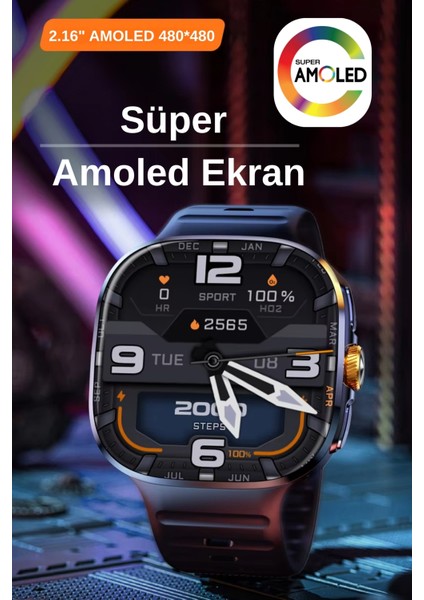 Call Pro 4g/5g Sim Kartlı Btk Kayıtlı Kameralı 1100 Mah Batarya 54MM Amoled Ekranlı Yeni Akıllı Saat modelleri
