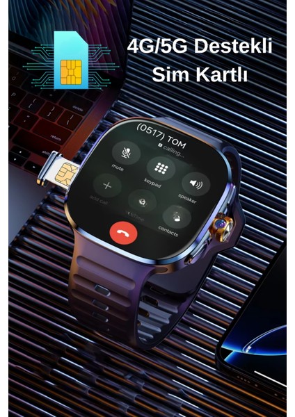 Call Pro 4g/5g Sim Kartlı Btk Kayıtlı Kameralı 1100 Mah Batarya 54MM Amoled Ekranlı Yeni Akıllı Saat