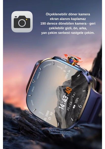 Call Pro 4g/5g Sim Kartlı Btk Kayıtlı Kameralı 1100 Mah Batarya 54MM Amoled Ekranlı Yeni Akıllı Saat
