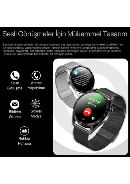 Watch Gt3 Pro Siyah Erkek Akıllı Saat - Sesli Görüşme, Nfc,gps, Android & iPhone & Huawei Uyumlu 8,9 modelleri