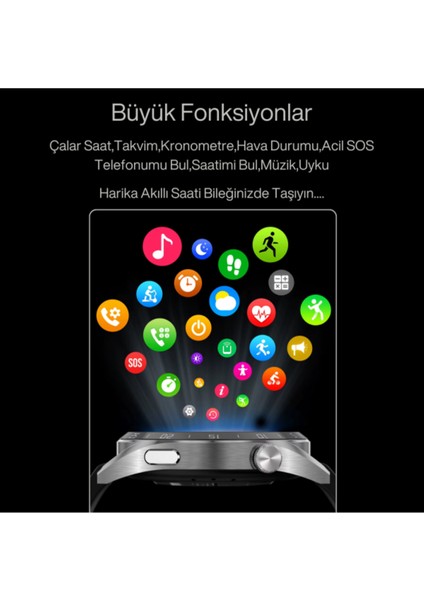 Watch Gt3 Pro Siyah Erkek Akıllı Saat - Sesli Görüşme, Nfc,gps, Android & iPhone & Huawei Uyumlu 8,9 fırsatları