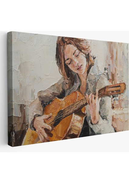 -Premier Kanvas Serileri- Gitar Çalan Kız Duvar TABLOSU-1241