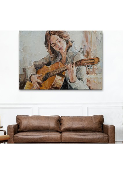 -Premier Kanvas Serileri- Gitar Çalan Kız Duvar TABLOSU-1241 fiyatları