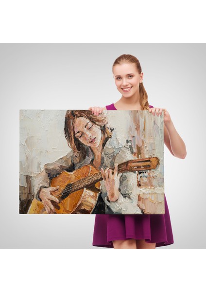 -Premier Kanvas Serileri- Gitar Çalan Kız Duvar TABLOSU-1241 fırsatları