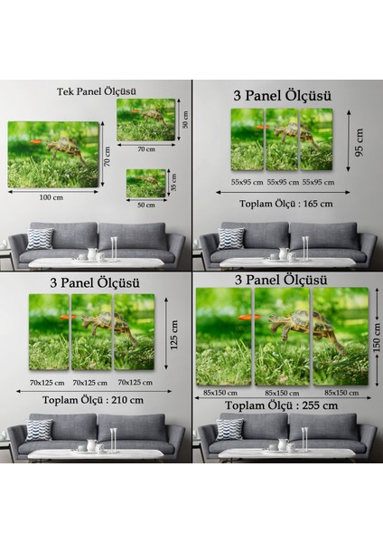 -Premier Kanvas Serileri- Uçan Kaplunbağa Dekoratif Kanvas Tablo 1122