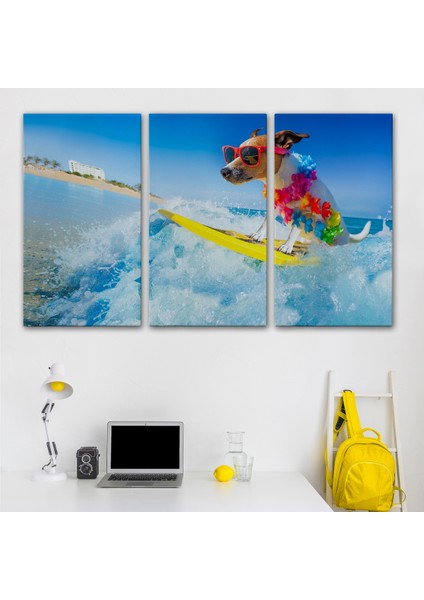 -Premier Kanvas Serileri- Su Kayağı Yapan Köpek Dekoratif Kanvas Tablo 1155 modelleri