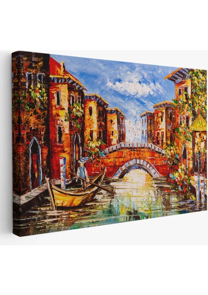-Premier Kanvas Serileri- Venedik Italya Yağlı Boya Görünümlü TABLO-1201