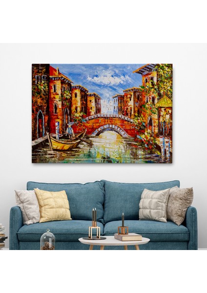 -Premier Kanvas Serileri- Venedik Italya Yağlı Boya Görünümlü TABLO-1201 fiyatları