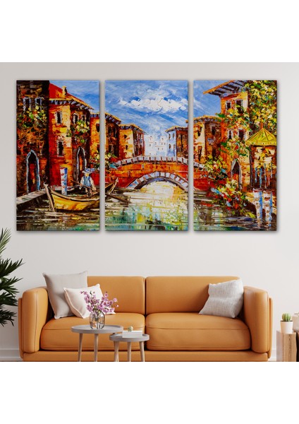 -Premier Kanvas Serileri- Venedik Italya Yağlı Boya Görünümlü TABLO-1201 modelleri