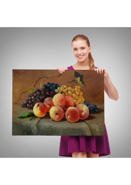 -Premier Kanvas Serileri- Masa Üstündaki Meyveler Yağlı Boya Görünümlü TABLO-1233 fırsatları