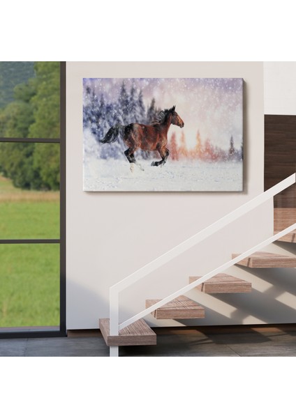 -Premier Kanvas Serileri- Karda Koşan At Dekoratif Kanvas Tablo 1133 indirimleri