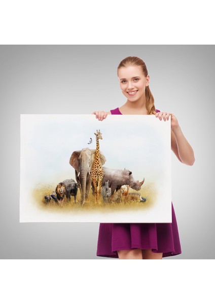 -Premier Kanvas Serileri- Hayvanlar Alemi Dekoratif Kanvas Tablo 1146 fırsatları