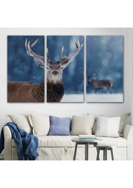 -Premier Kanvas Serileri- Geyik Dekoratif Kanvas Tablo 1168 modelleri
