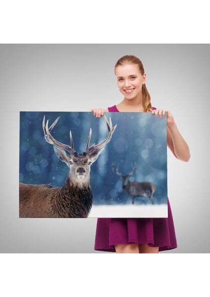 -Premier Kanvas Serileri- Geyik Dekoratif Kanvas Tablo 1168 fırsatları